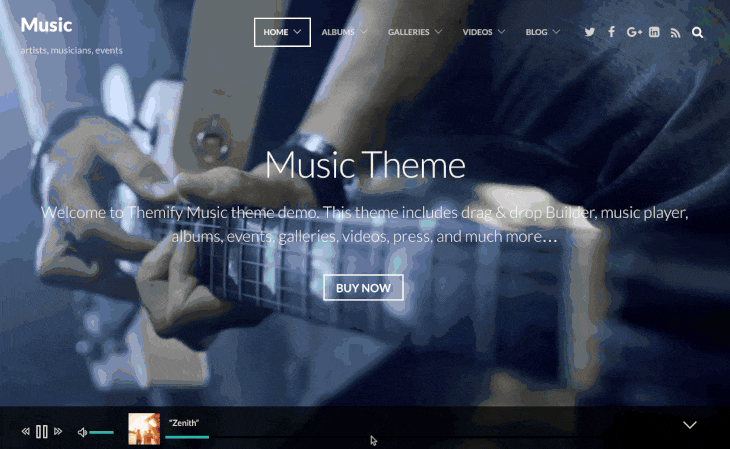 music website design